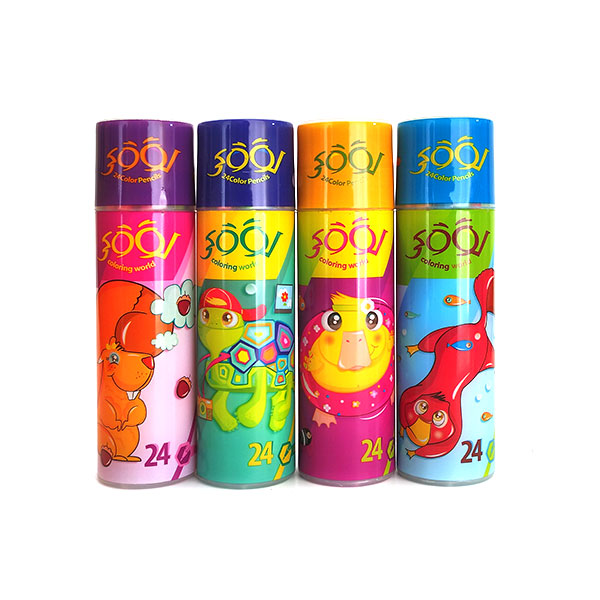 مداد رنگی 24 رنگ لوکی استوانه ای