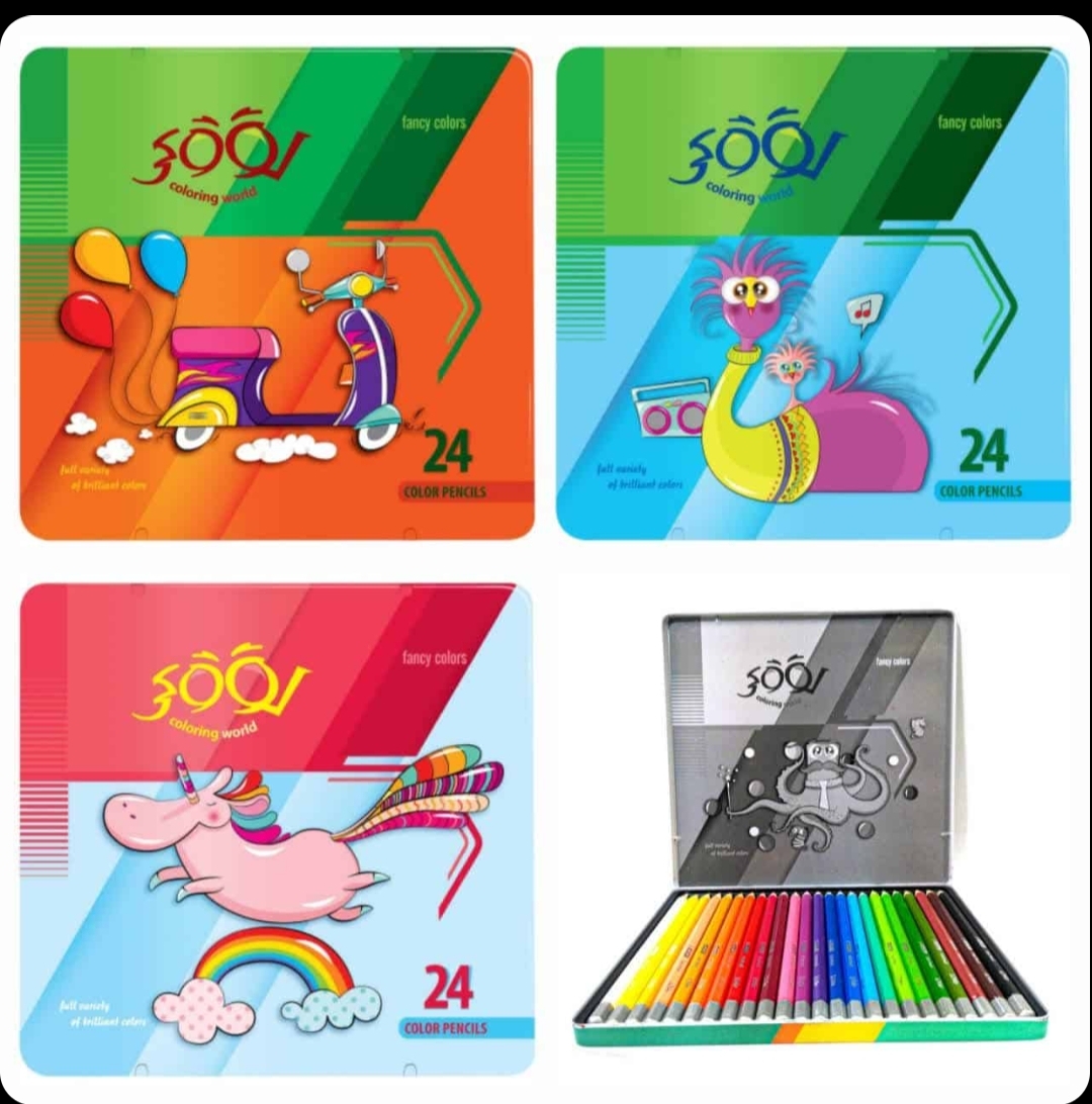 مداد رنگی لوکی ۲۴ رنگ تخت فلزی